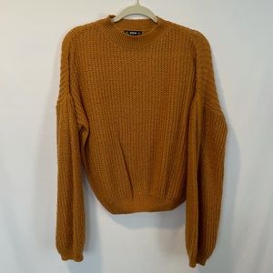 SHEIN Women’s Balloon Sleeve Mustard Sweater